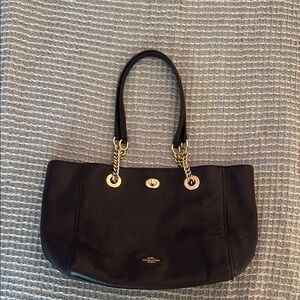 Coach Black Leather Tote Bag